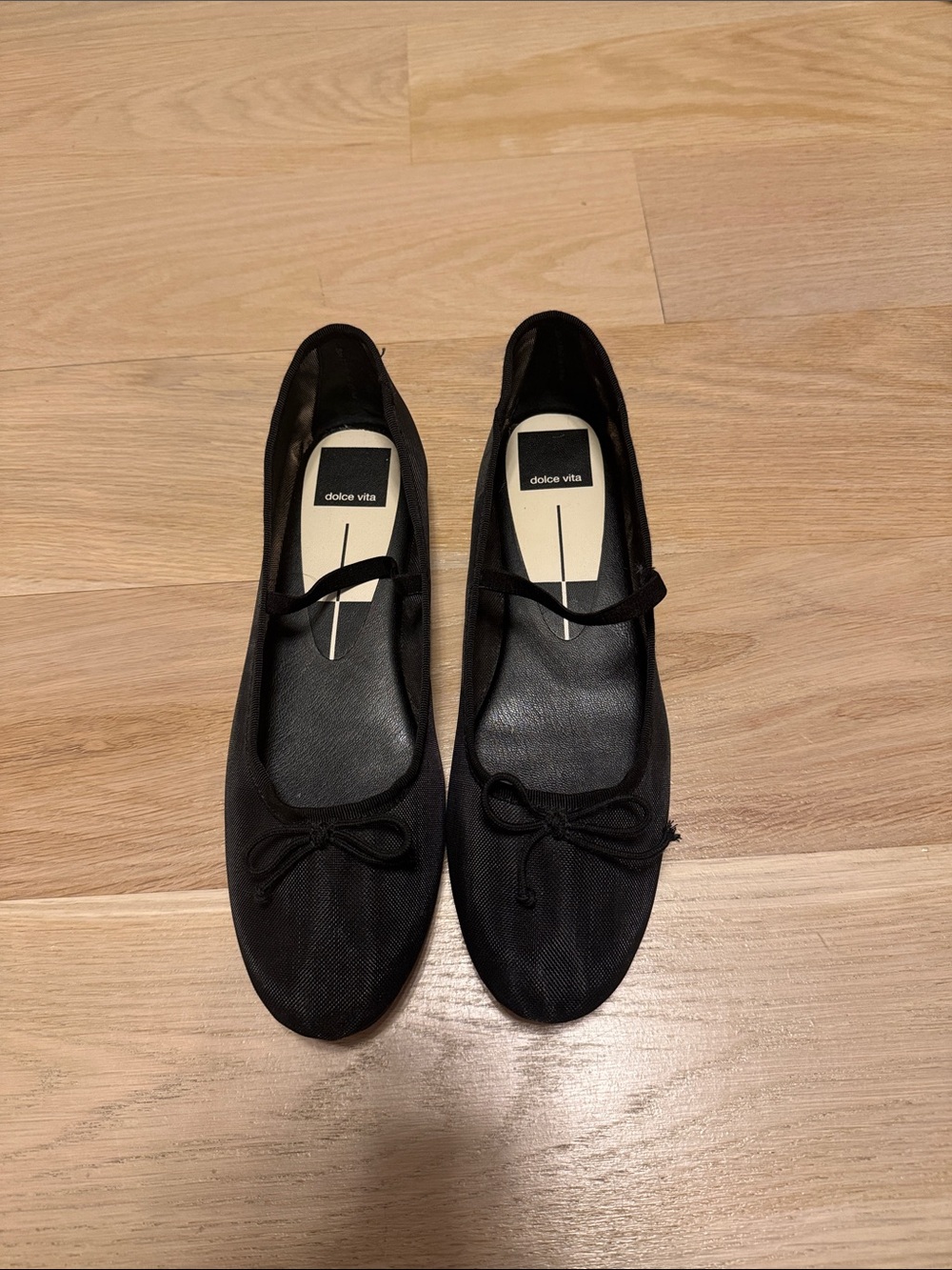 Dolce Vita Women's Black Mesh Ballet Flats